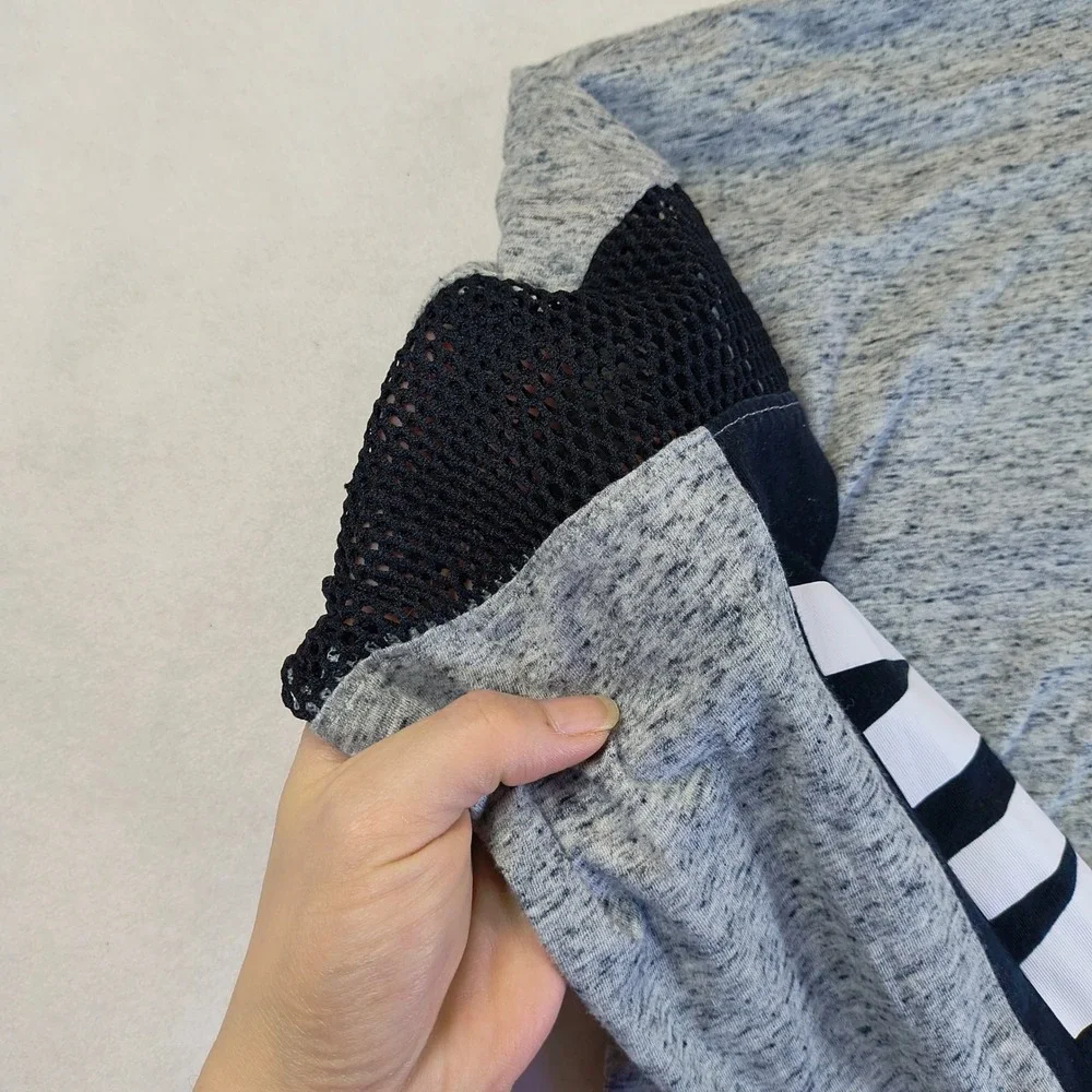 Victoria's Secret PINK Gray Long Sleeve Logo Mesh‎ Sleeve Athletic Top L